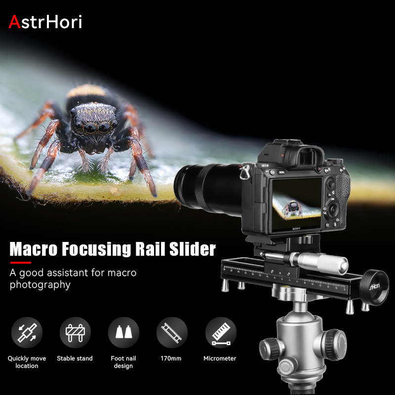 Camera Slider Rail - AstrHori kamera Slider rel fokus makro