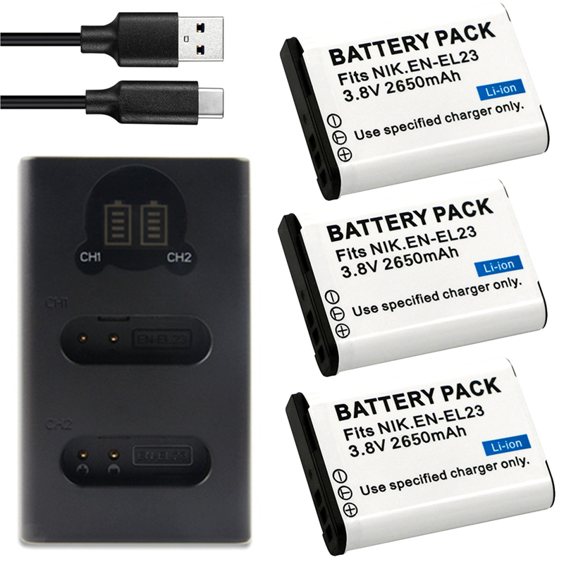 Nikon Camera D3500 - EN-EL23 2650mah ENEL23 EN EL23 Baterai