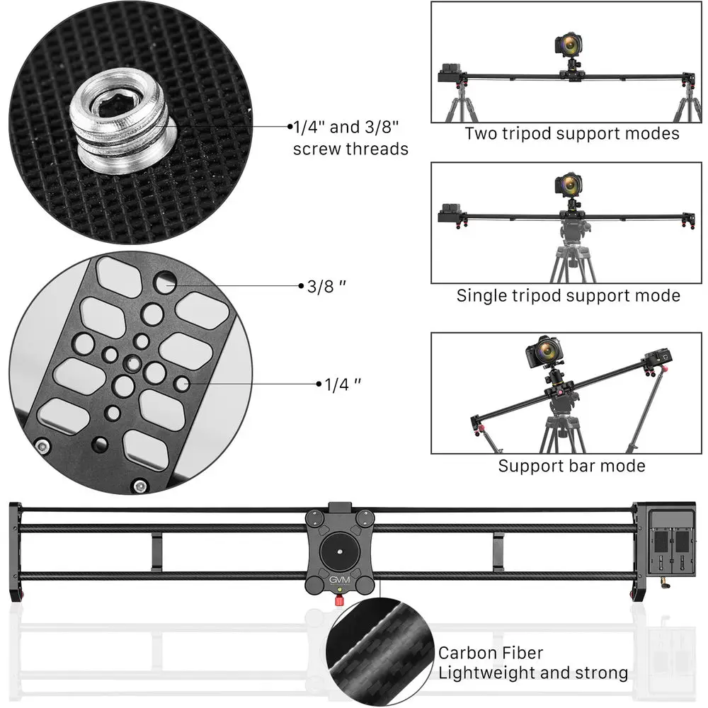 GVM GT-120WD 47 inci Motorized - Camera Slider Rail ulasan dan harga